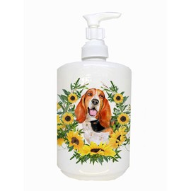 Caroline's Treasures CK2896SOAP Basset Hound Ceramic Soap Dispenser, Multicolor