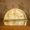 WILLIAM WIDDOP Gold Aluminium Crescent Mantel Clock