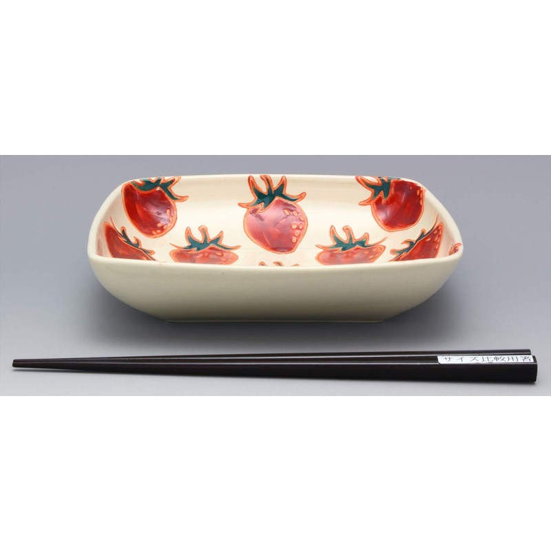 Hasamiyaki Kikusho Kiln Fruit Square Pot, Approx. 6.7 inches (17