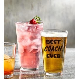 CASUVEA Best Coach Ever Beer Glass, Best Coach Gifts for Men, Coach Appreciation Gifts, Thank You Gifts for Coaches, Soccer Football Softball Volleyball Coach Gifts Wrestling Gymnastics Coach Gift
