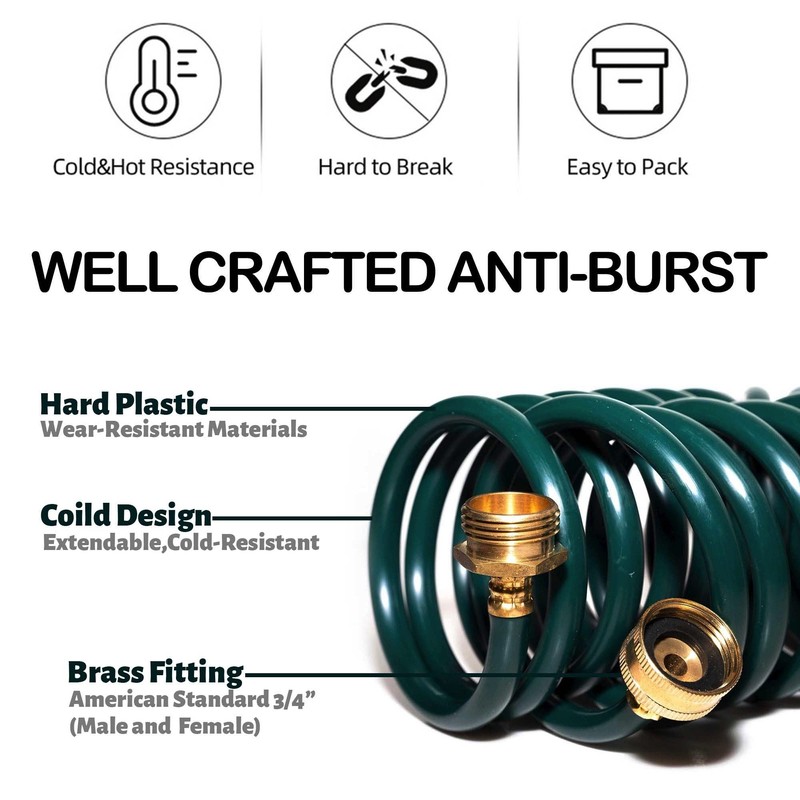 Lightweight EVA Recoil Garden Hose: Retractable Coil Water Hoses with