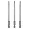 HARFINGTON 3pcs TT20 Security Torx Head Screwdriver Bit 4" (100mm)
