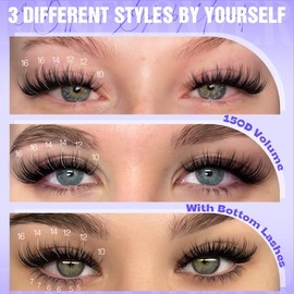 Volume Lash Clusters with Bottom Lashes Spiky Eyelash Clusters Fairy Cluster Eyelash Extensions 270Pcs Individual Lashes with Bottom Lash Clusters DIY Lash Extension for Self Use by Lanflower