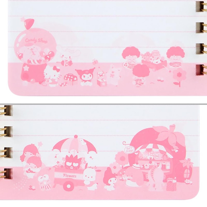Sanrio 091723 B7 Ring Notebook, Sanrio Characters, 5.0 x 3.9