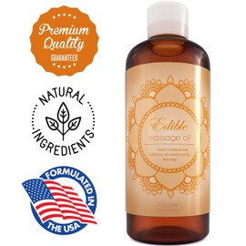 Vanilla Scented Massage Oil for Couples - Easy Glide Relaxing Aromatherapy Body Oil for Men and Women with Silky Smooth Natural Sweet Almond Oil Coconut and Jojoba - Aromatic Full Body Massage Oil