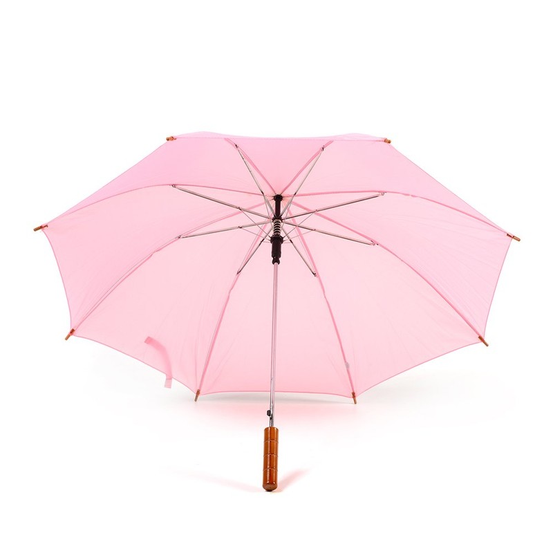 Jollybrolly Pink Straight Stick Lightweight Auto Open Umbrellas- 65cm Length,