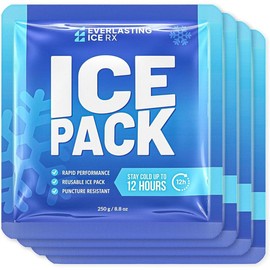Rapid Performance Reusable Ice Packs for Coolers or Lunch Box | 4 Pack | Cold for Up to 12 Hours | Ice Packs for Cooler, Long Lasting for Camping, Beach - Size: 250 Grams