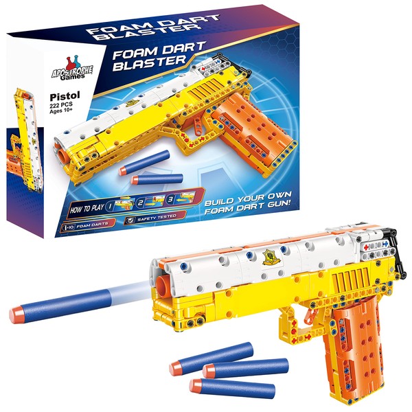 Apostrophe Games Schiuma Dart Blaster giocattolo Pistola Building Block Set (222 pezzi) Costruire e sparare schiuma freccette