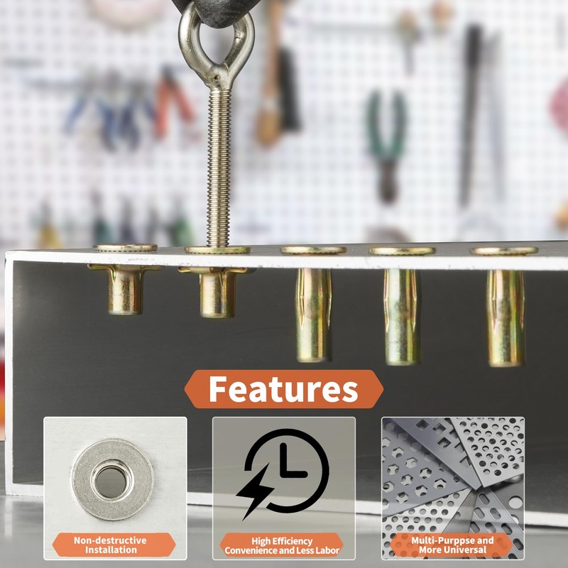Multi-Grip Rivet Nut Installation Tool Set Pre-Bulbed Shank Flat Head