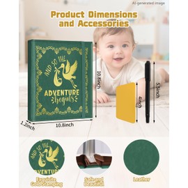 Adventure Baby Memory Leather Photo Album for New Mom(Adventure Green)