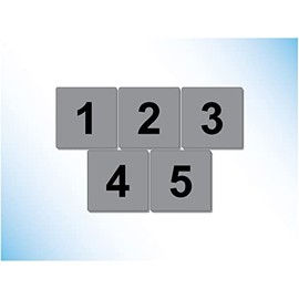 The Sign Studio – 4” x 4” – Exam Room Numbers 1-5 (NO Braille) Room Identification Signs Used for Exam Rooms, Offices, addresses and More – (Grey/Black)