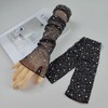 Women's Long Fingerless Sheer Gloves Rhinestone Elbow Length Mesh Tulle