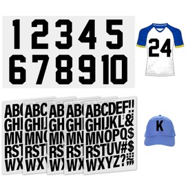 NVGVUP 181 Pcs Iron on Letters and Numbers for Clothes, 2 in Iron on Vinyl Letters & 8 in Tear-Proof Iron On Numbers, Washable Heat Transfer Letters Numbers for Fabric, DIY Clothing, T-Shirts (Black)