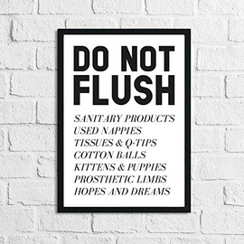 JasonCarlMorgan WinsterCreations Do Not Flush Humorous Bathroom Wall Decor Print A4 Normal