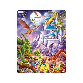 Larsen US17 Dragons and Heroes Guarding the Castle Treasure, 50 Piece Boxless Tray & Frame Jigsaw Puzzle