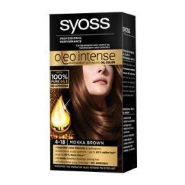 Syoss Oleo Intense Hair Color Dye 100% Pure Oils 0% Amonia 4-18 Mokka Brown
