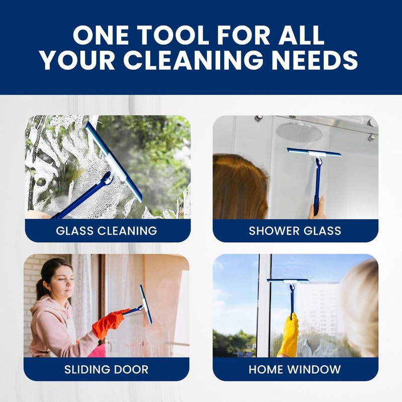 Squee-Jay Extendable Shower Squeegee with 180-Degree Rotating Blade for Push/Pull