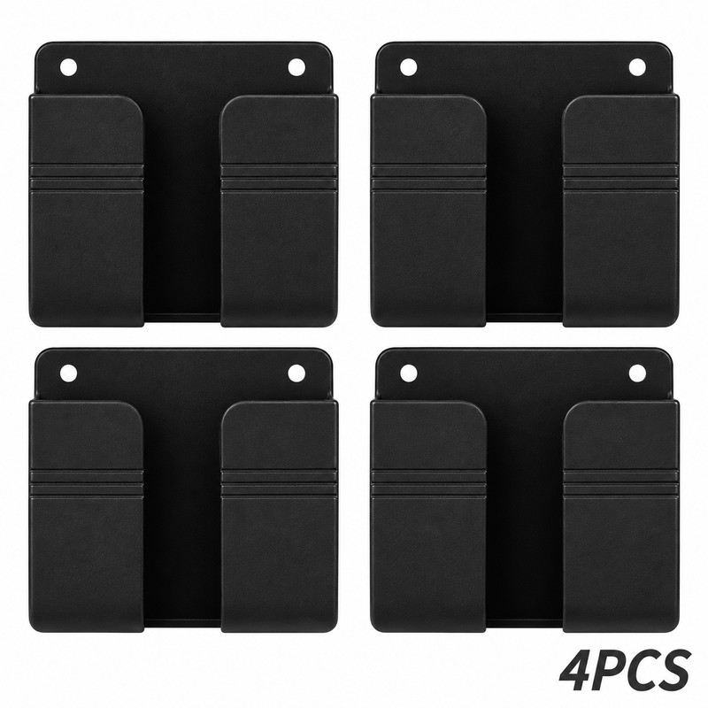 Wall-Mounted Storage Box for Remote & Phone – Punch-Free Black