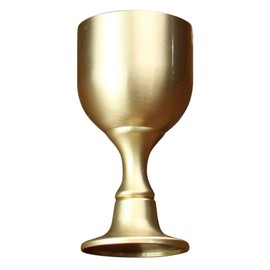 HOLIDYOYO Decorative Buddhism Cup Offering Metal Goblet for Home Temple Holy Cup for Blessing Meditation Smooth Polished for Tabletop Use
