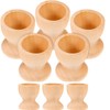8-Piece Wooden Egg Cup Unpainted Storage Set, Egg Cups for