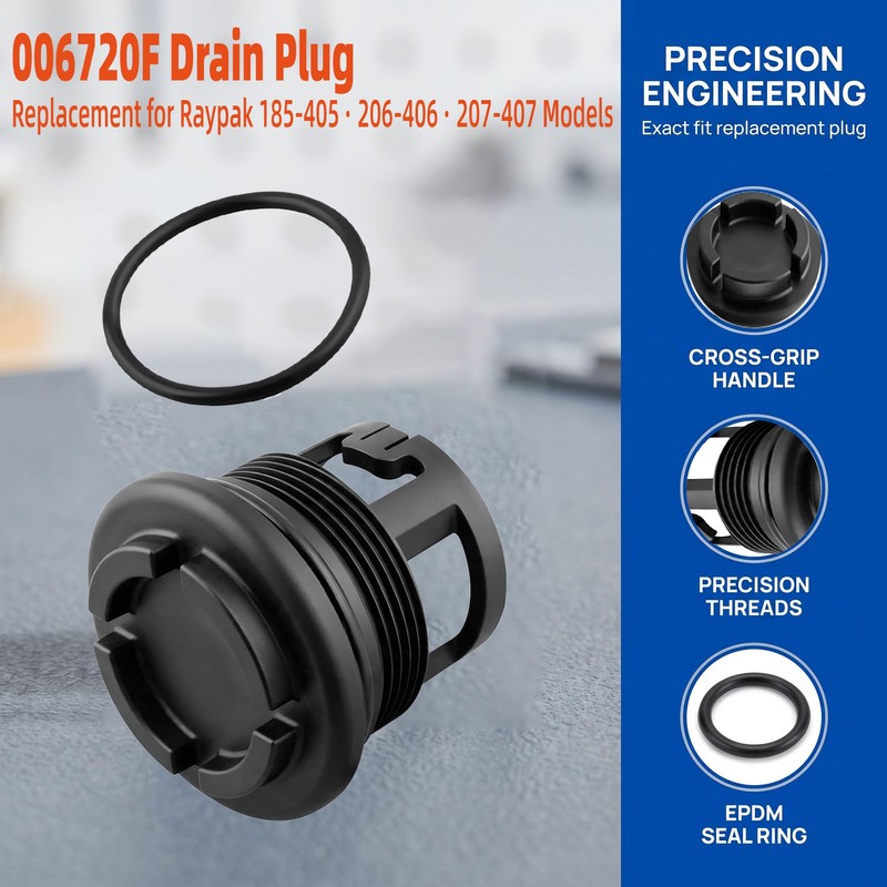 006720F Drain Plug Fit for Raypak Pool Spa Heater Systems