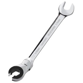 LOSCHEN 1PC 14mm Open Flex-Head Ratcheting Wrench, Metric Ratcheting Spanner with 77 Teeth, Chrome Vanadium Steel Tubing Ratchet Spanner