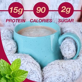 ProtiDIET High Protein Hot Choco Mint Drink Mix - Low Sugar, Non Fat, Quick and Easy-to-Prepare Hot Chocolate Mint High Protein Drink with Collagen for Adults - 7 packets Per Box