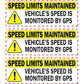 8.5" x 3" Vehicle's Speed Monitored By GPS Laminated Vinyl Decal (3)