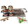 HL-Perfektion-in-Edelstahl Spice Rack Compatible with 4 x Ankerkraut Cork Jars