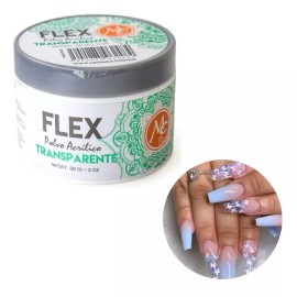 Mc Nails 3 Polvo Acrilico Uñas Rosa Blanco Transparente 2 0z