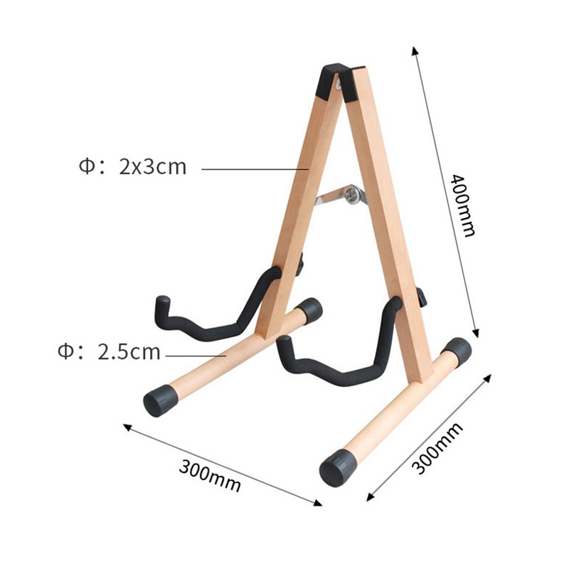 Guitar Stand Wooden Folding Floor Standing Vertical Household Bass Storage