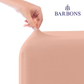 BARBONS Fitted Sheet 180 x 200 cm - 100% Cotton Fitted Sheet, Oeko-Tex Certified, Jersey Bed Sheet, Fitted Sheet, Mattress Height up to 25 cm (Pink - 180 x 200)