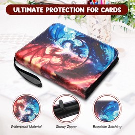 Card Binder 4 Pocket, HYNANCE Trading Card Binder 400 Pockets fits 400 Cards with 50 Removable Sleeves for Boys and Girls Organized