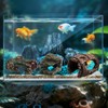 QEXUJOW Aquarium Decor Themed Ornaments, Four Hollow Wooden Tree Trunks,