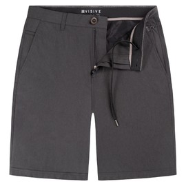 Visive Hybrid Shorts for Mens, Premium Golf Quick Dry Stretch Board Shorts, Mens Swim Trunks, Lightweight Summer Shorts, Big Mens Size 30-44 Black - 42