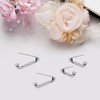 100 Pcs Brooch Pins, 4-Size Pack of Safty Pins, Silver