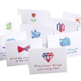 moin moin Message Cards, Colorful Stamps with Words Message, Easy to Use Envelopes + Mini Cards, Set of 9