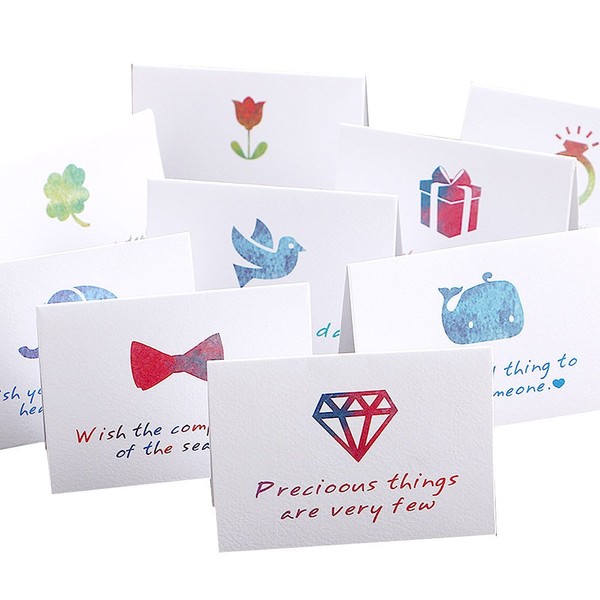 moin moin Message Cards, Colorful Stamps with Words Message, Easy