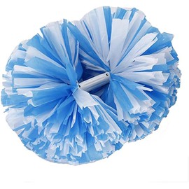 STARINGIRL 2 Pack of 13 inch Colorful Cheerleading Pom Poms with Baton Handle Sports Dance Cheering Squad Spirit Cheer Plastic Pom Poms for Kids Adults Sports