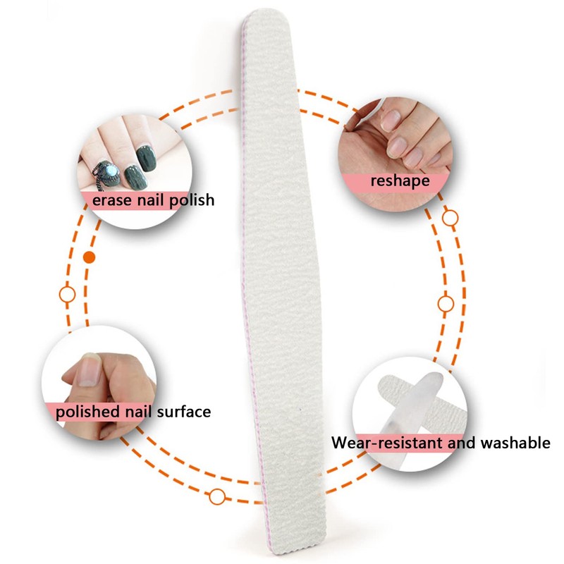 WUBAYI 12pcs Professional Nail Files Set Double Sided Emery Board
