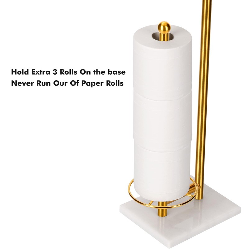 Toilet Paper Holder with Tray at The Top, Sturdy Marble