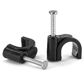 NartelÂ® Round Cable Clip, 8mm - Black, Pack of 100