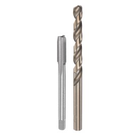 uxcell Tap & Bit Sets, M7 x 0.75 H2 Straight Flute Machine Thread Milling Tap, 6.2mm M35 Cobalt High Speed Steel (HSS-CO) Twist Drill Bit