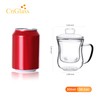 CNGLASS Glass Tea Cup with Removable Infuser and Lid,10oz Thickened