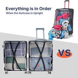 20L Large Packing Cubes 4 PCS, 40x25x20CM Same Size Suitcase Organiser Bags 4-Piece, 20L Travel Bags Organiser 4 Pack (4×20L Beige)