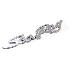 1Pc Sea Ray Searay Script Emblem Badge 3D Letters Boat Logo Nameplate Self-Adhesive Sticker (Chrome)