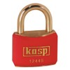 Kasp 124 Brass Padlock - 40 Millimeters - Brass Shackle - Red - KA24406 - Keyed Alike