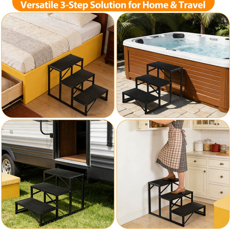 3-Step Heavy Duty Hot Tub Step, 500LBS Capacity, 24″ High