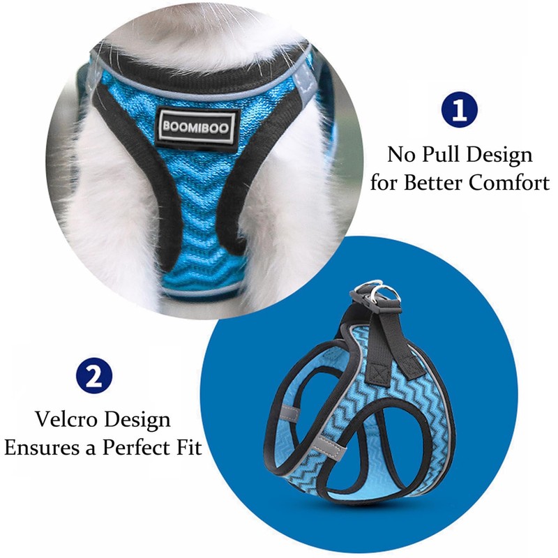 BOOMIBOO Dog Harness with Leash Set, No Pull Adjustable Reflective