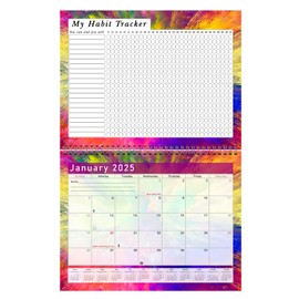 2025 Monthly Desktop/Wall Calendar/Planner - Habit Tracker - Daily, Weekly & Monthly Goal Motivational Habit Tracking Journal Inspirational - (Edition #026)